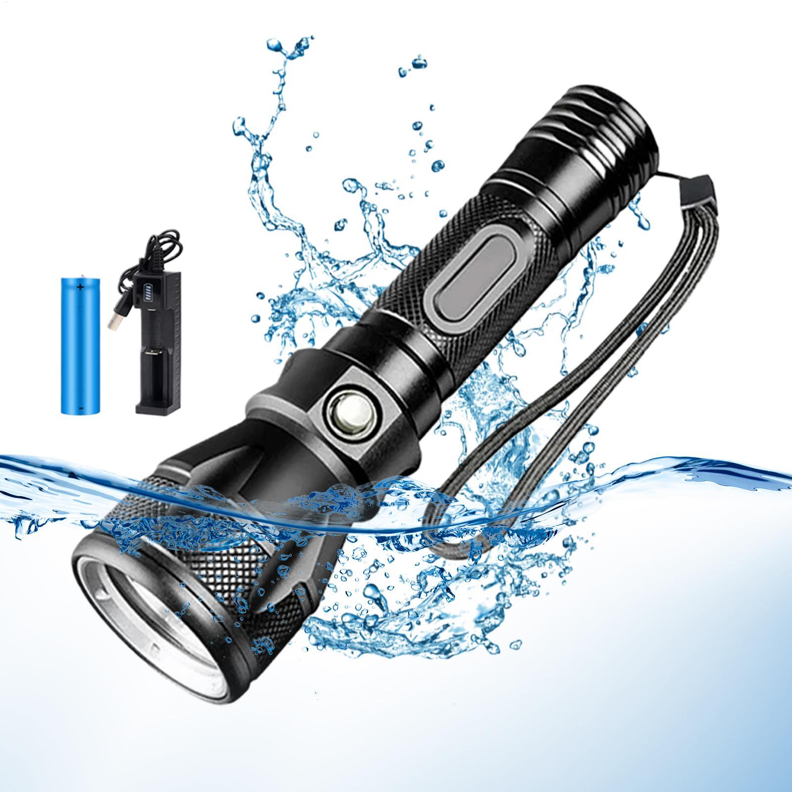 3가지 모드 강력 충전식 방수 LED 다이빙 플래시라이 - Aquatic Diving 리뷰 및 가격